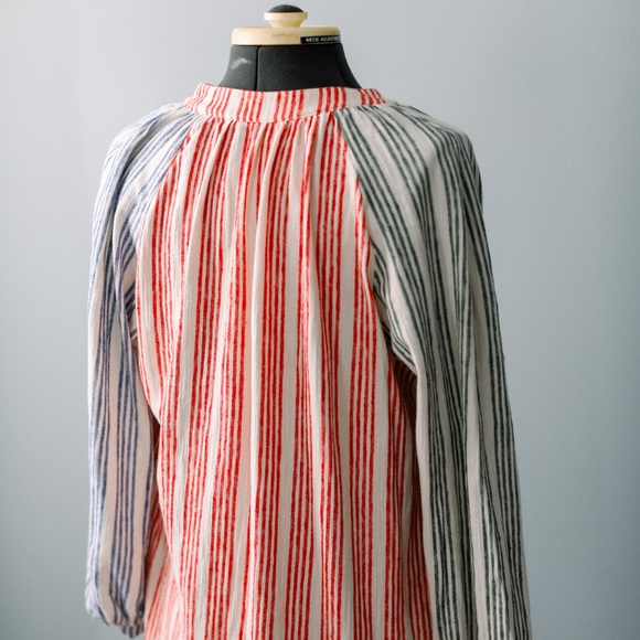 Zara Multicolored Striped Boho Beachy Tunic Maxi Dress Size Small - Picture 5 of 13